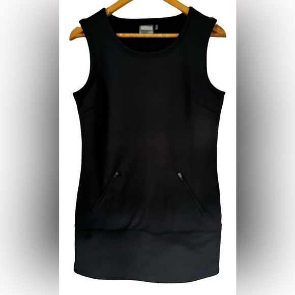 Athleta Hot When You’re Not scba knt flce drss w 2 frnt zp pckts & bnd hm SZ MP - Picture 3 of 11